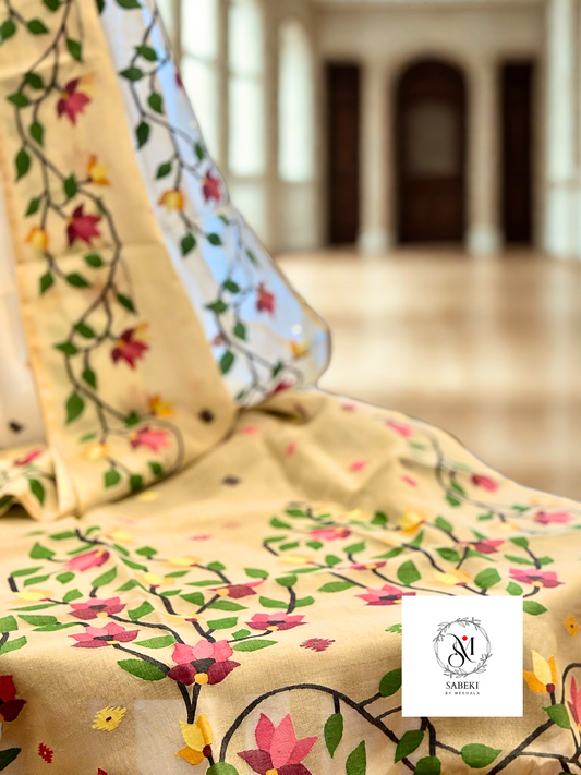 Madhabilata Off-white Floral Jamdani