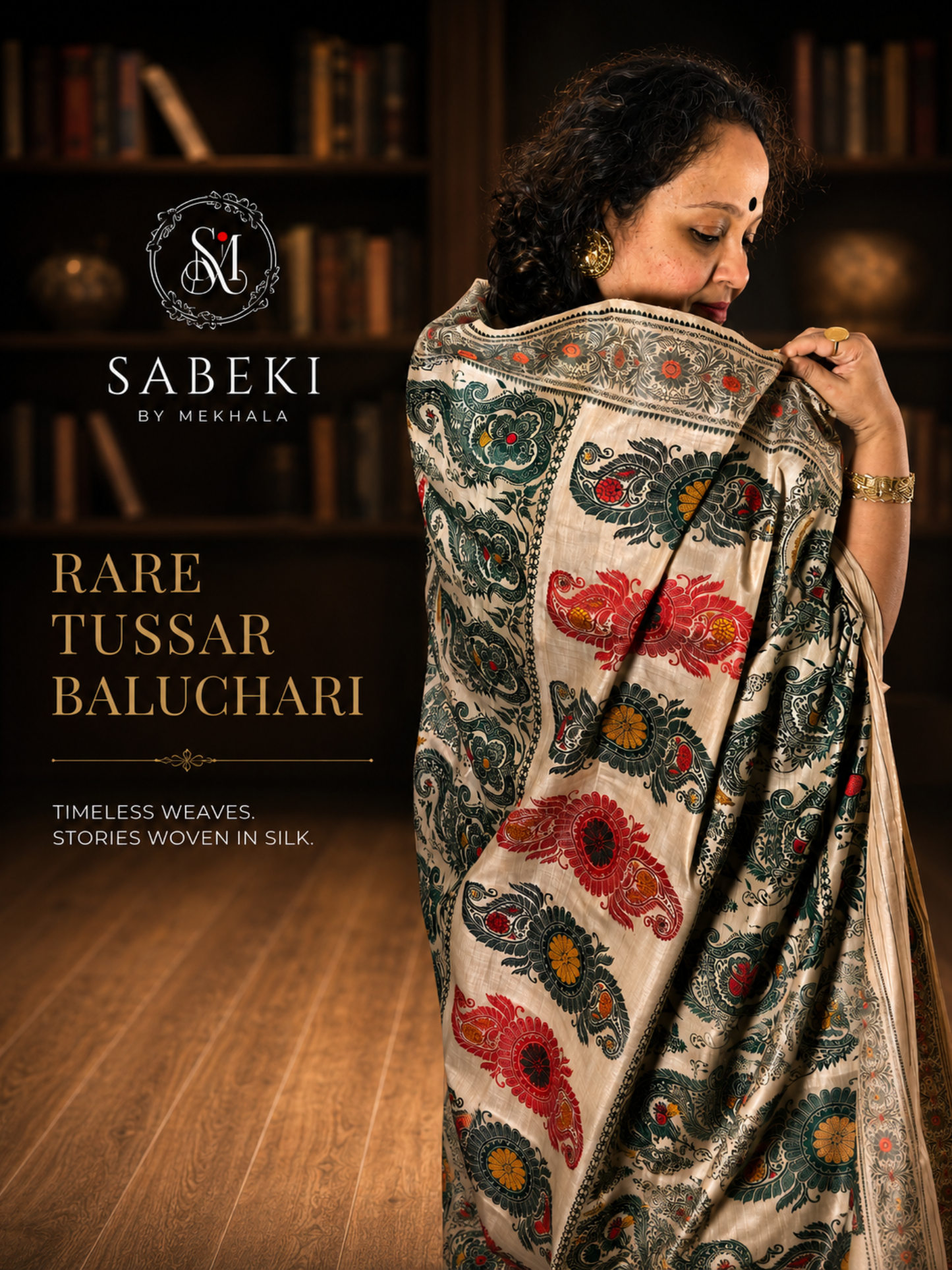 Very Rare and Intricate Tussar Baluchari