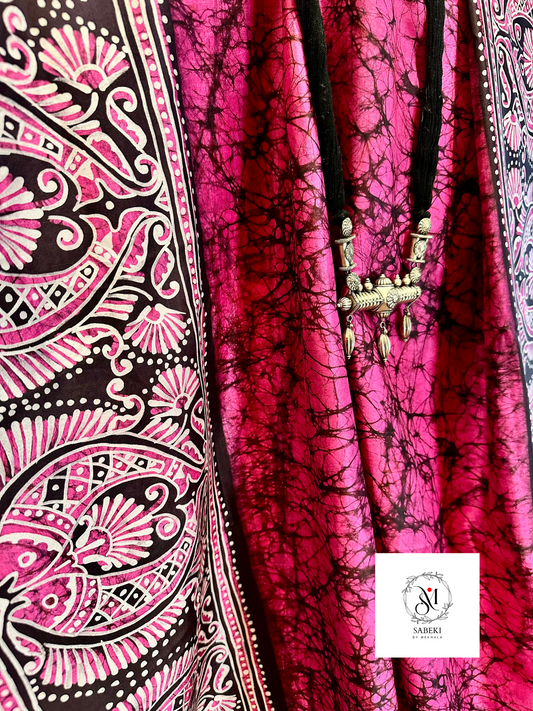 Ambatik on Rani pink, white and brown-9