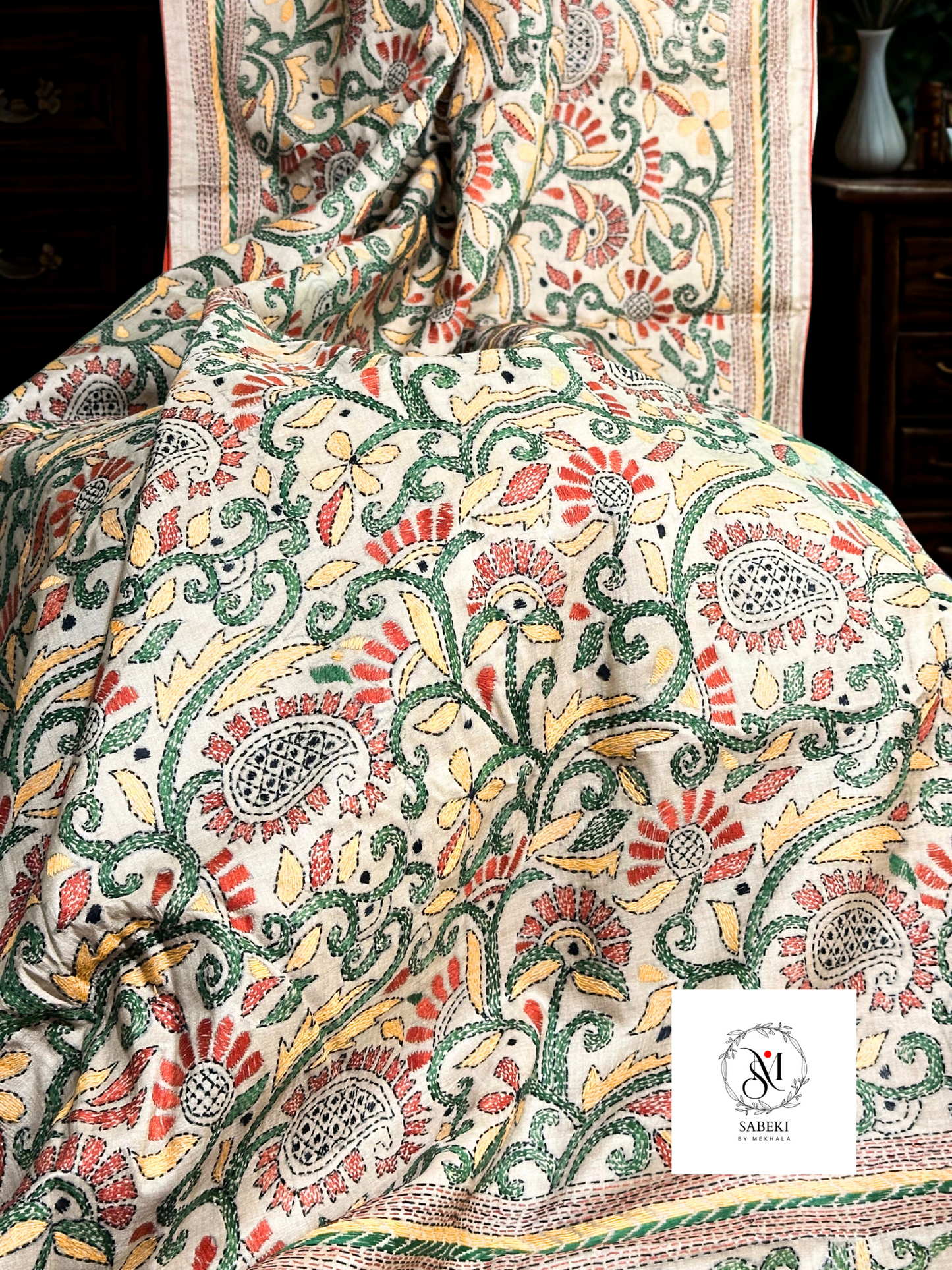 Paisley Kantha in Gachi Tussar
