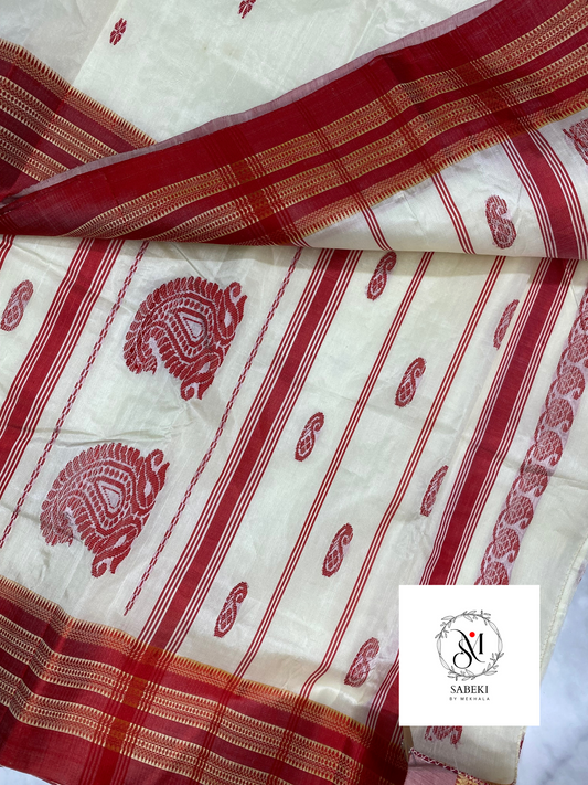 Red and beige border Gorod-6 paisley motif