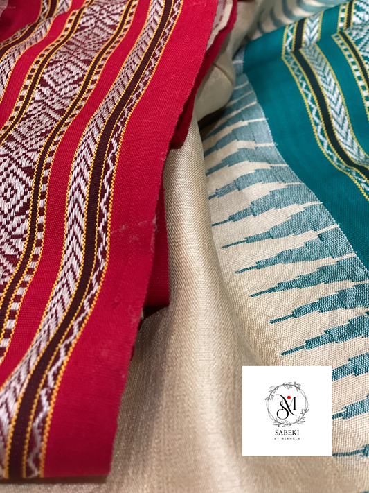 Vibarbha Karvati Kinar with Red and Green borders Tussar-6