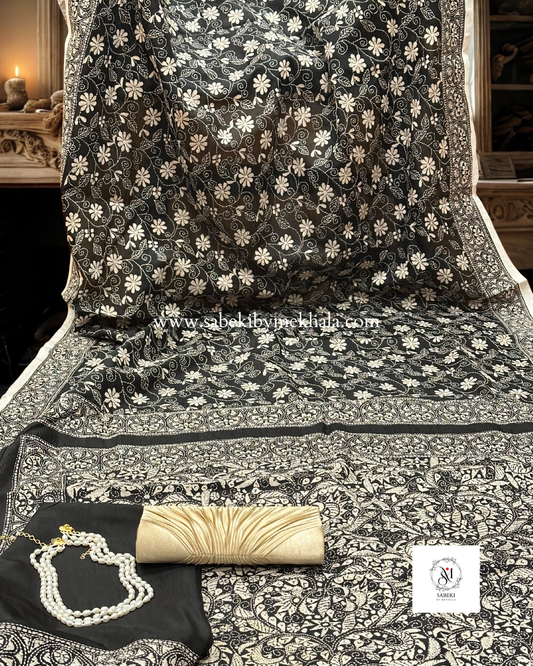 Nokshi Kantha by Takdira Begum-6 (Off-White Body, Indigo Threads)