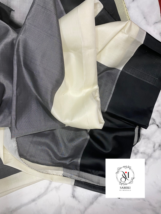 Off white and Black Border Contemporary Kodial Gorod