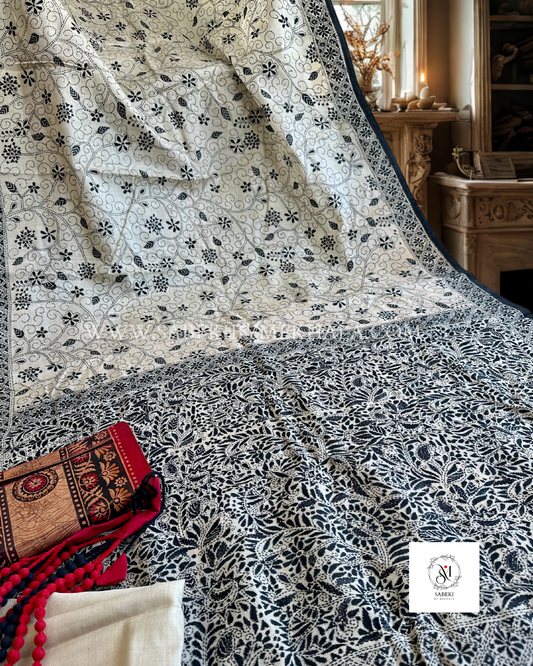 Nokshi Kantha by Takdira Begum-5 (Off-White Body, Black Threads)