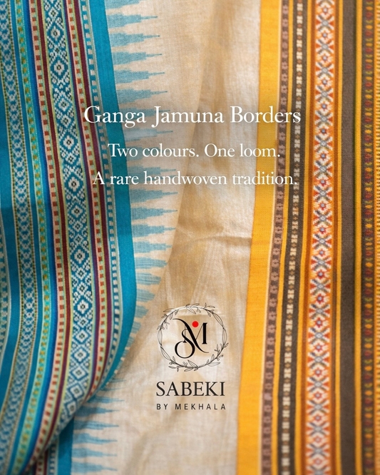 Vidarbha Karvati Kinar with Orange yellow and Firoza Ganga-Jamuna Border