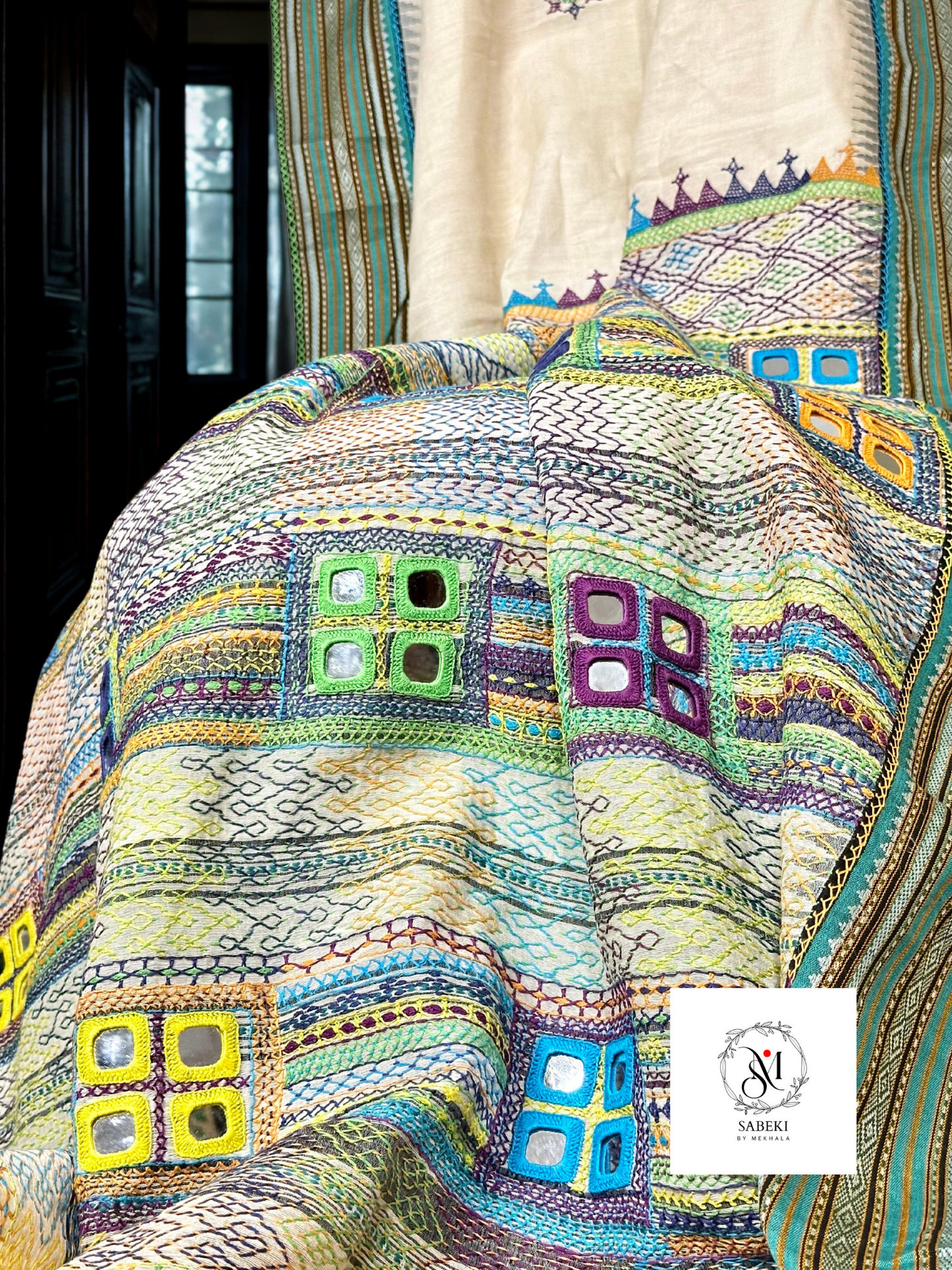 Authentic Lambani on Khadi Vidarbha Tussar-3