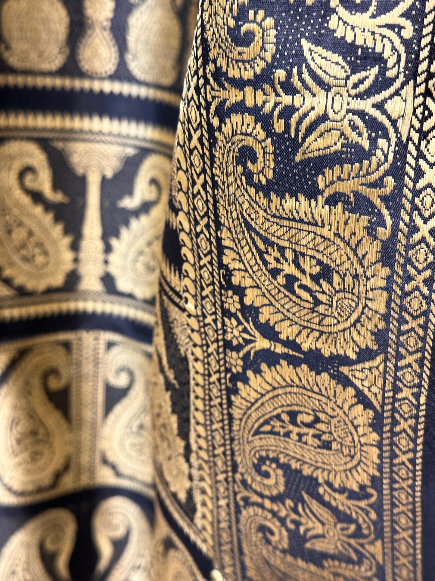 A Black Baluchari with Iconic Resham Paisleys