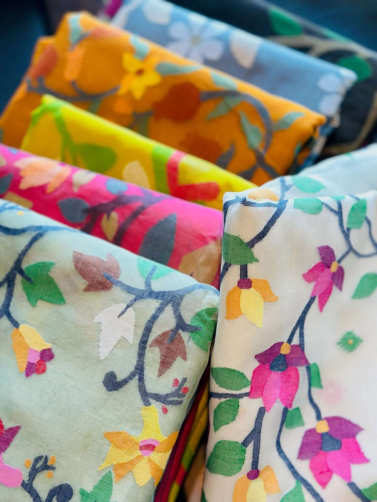 Tantuja Needle Jamdani Silk Sarees