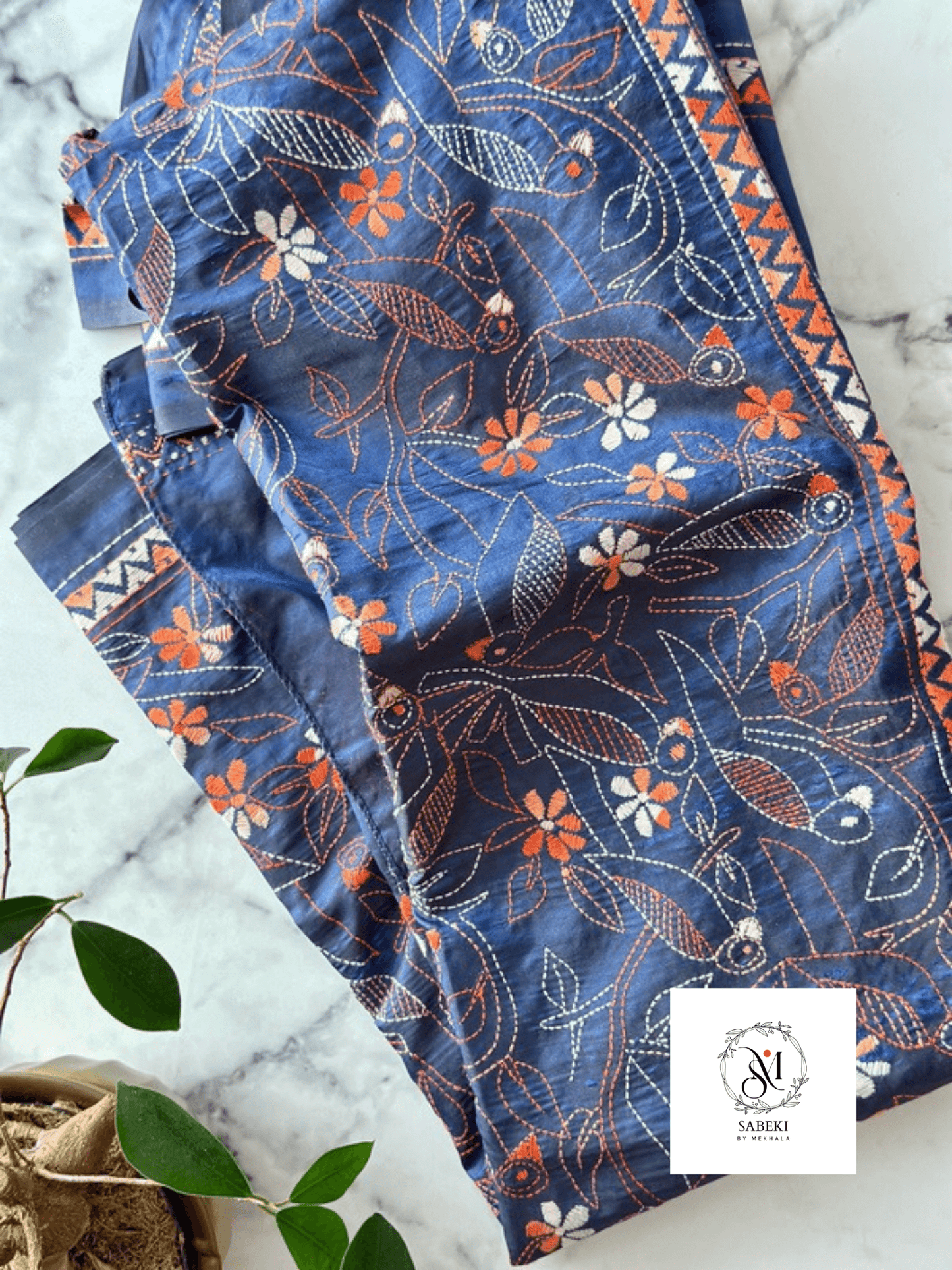 Bonophool Dupatta Blue Bird