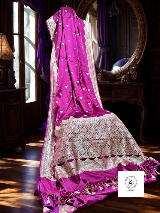 Mashru Katan Banarasi (purple Jamun Color)