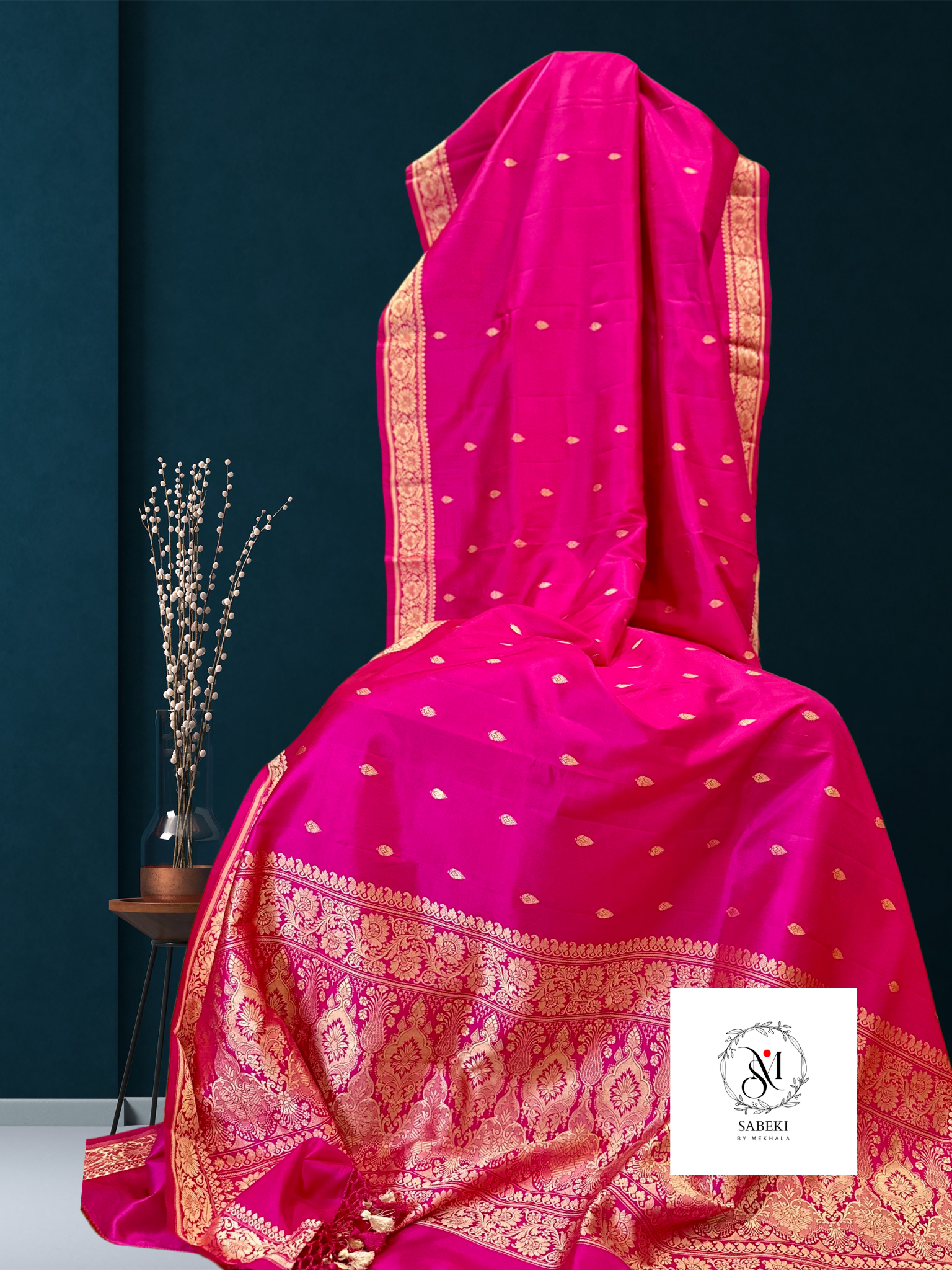 Vibrant Rani Pink Soft Katan Banarasi