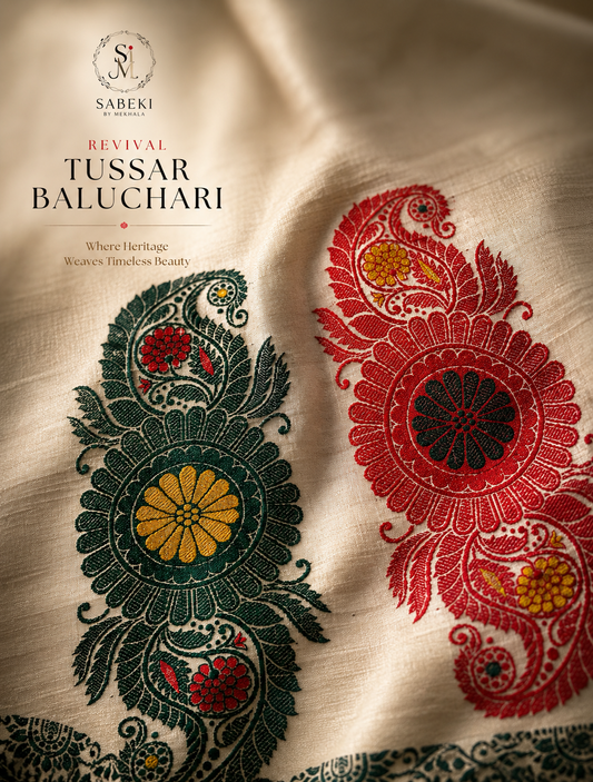 Very Rare and Intricate Tussar Baluchari
