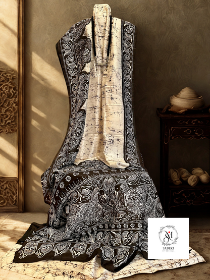 Ambatik in Off white and Brown Black-6