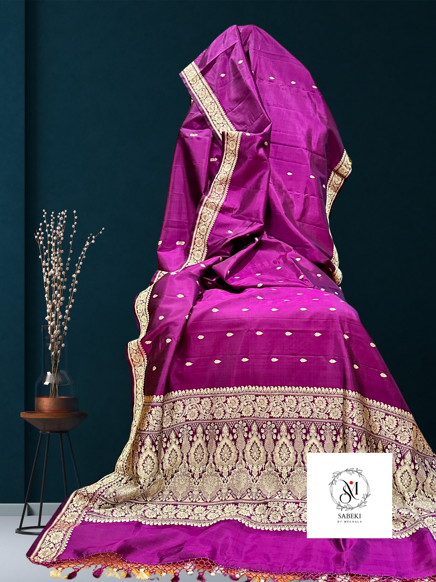 Rich Purple Soft Katan Banarasi