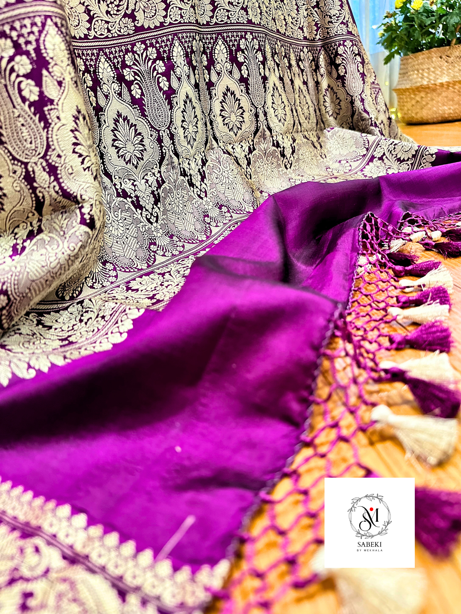 Rich Purple Soft Katan Banarasi