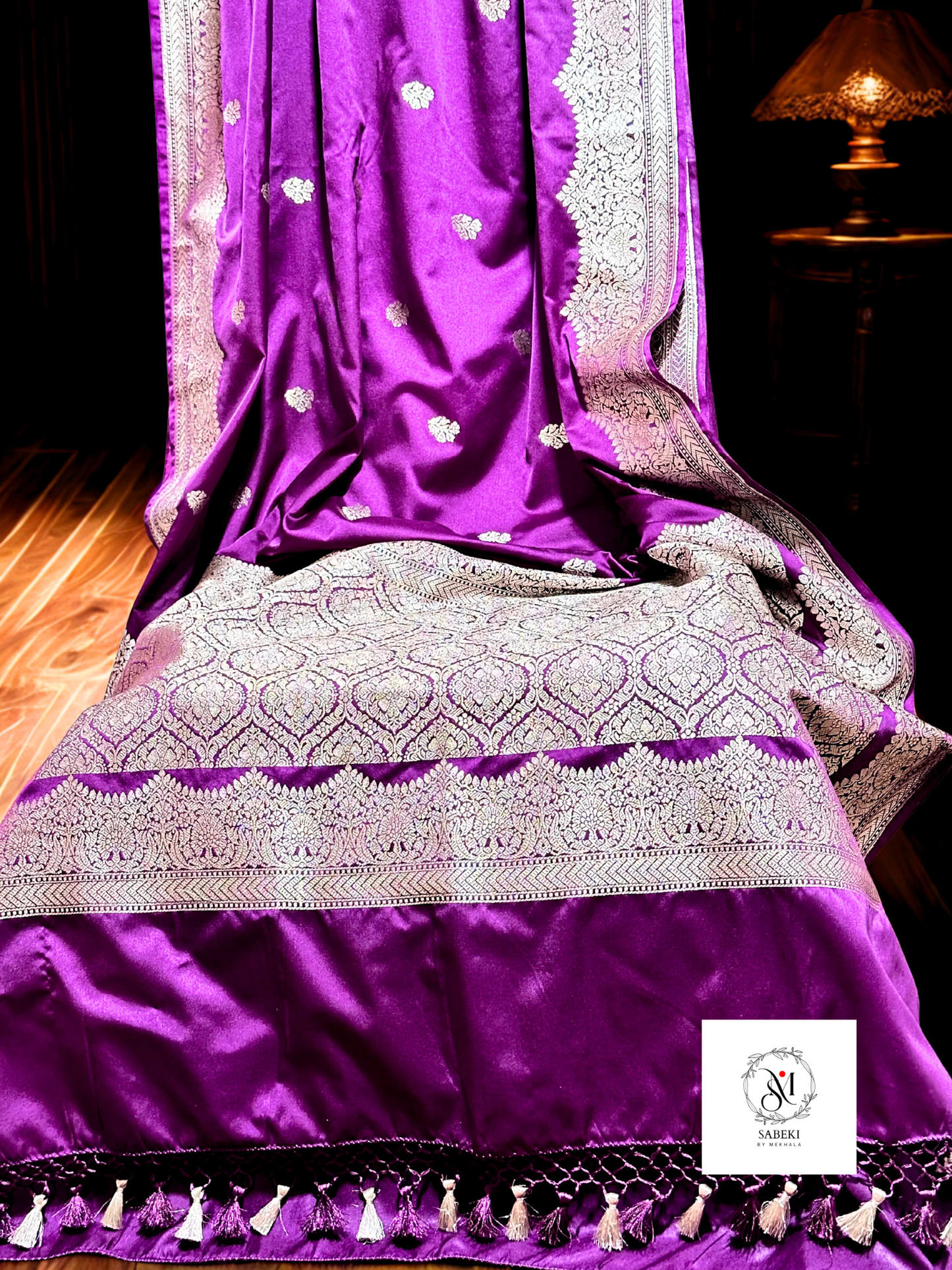 Mashru Katan Banarasi (Aubergine Purple Color)