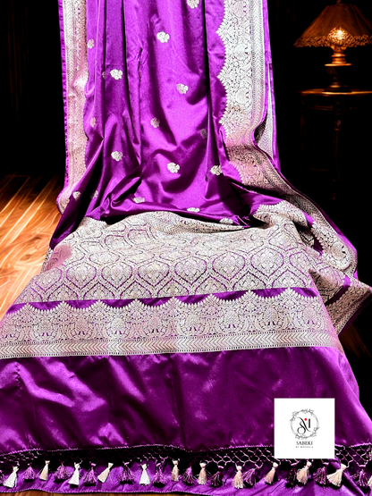 Mashru Katan Banarasi (Aubergine Purple Color)