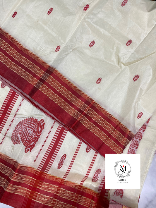 Red and beige border Gorod-6 paisley motif