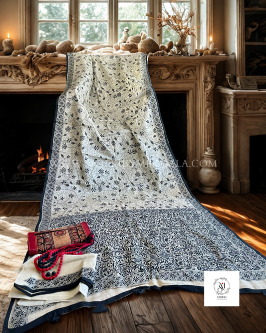 Nokshi Kantha by Takdira Begum-5 (Off-White Body, Black Threads)