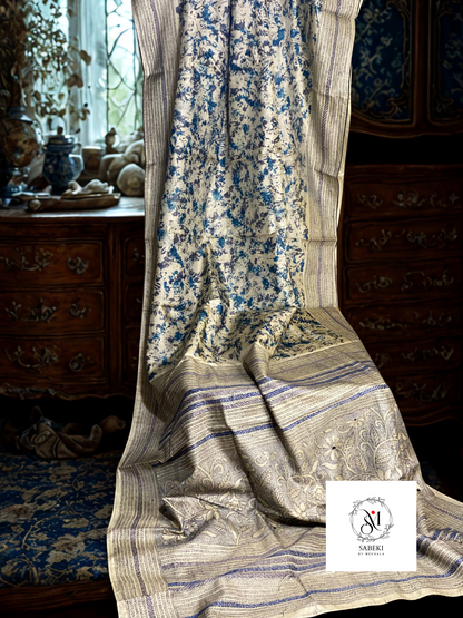 Spray painted reverse Tussar Kantha