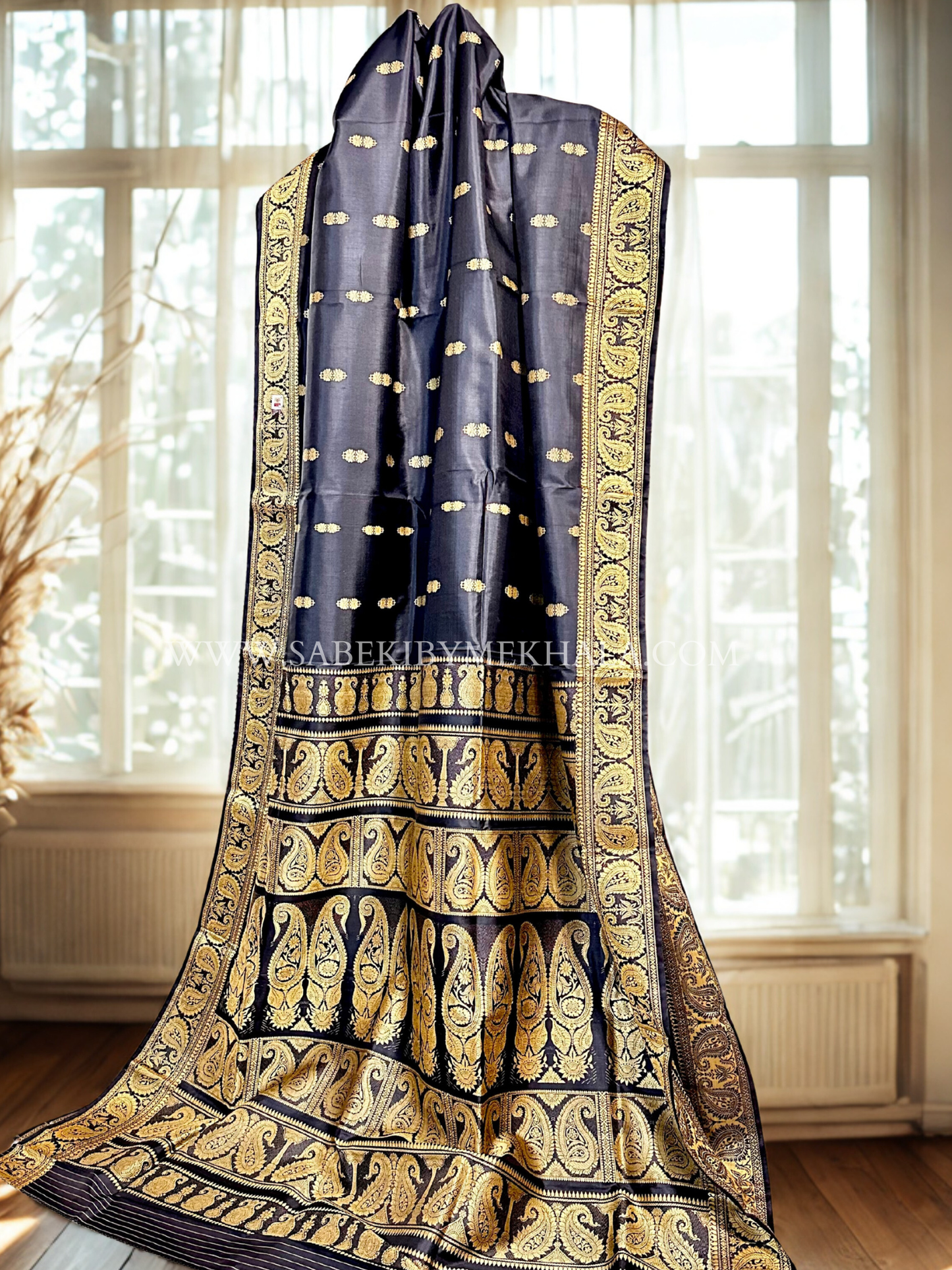 A Black Baluchari with Iconic Resham Paisleys