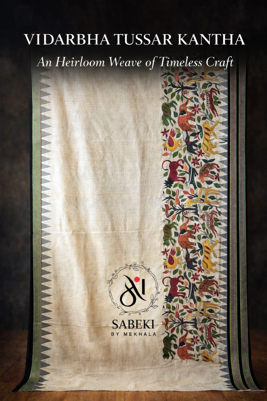 Vidarbha Tussar Kantha-Shikargah