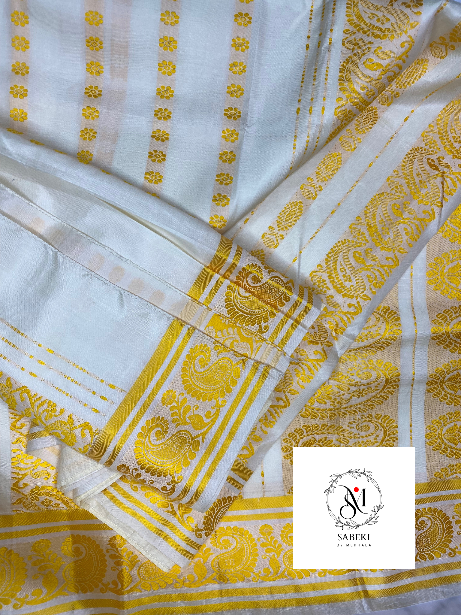 Yellow Border and Body Motif Cotemporary Gorod-2