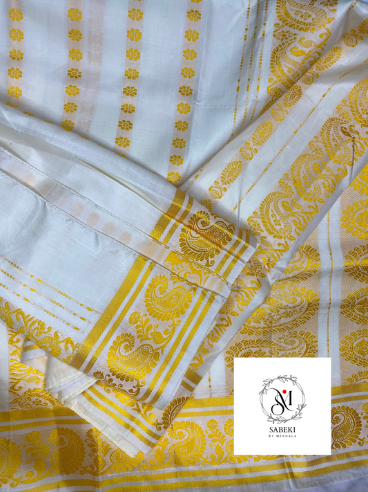 Yellow Border and Body Motif Cotemporary Gorod-2