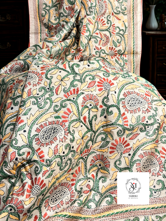 Paisley Kantha in Gachi Tussar