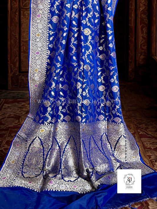 The Blue jaal  Minakari Katan Banarasi