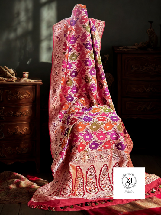 Manikarnika Handwoven Rangkat Katan Banarasi