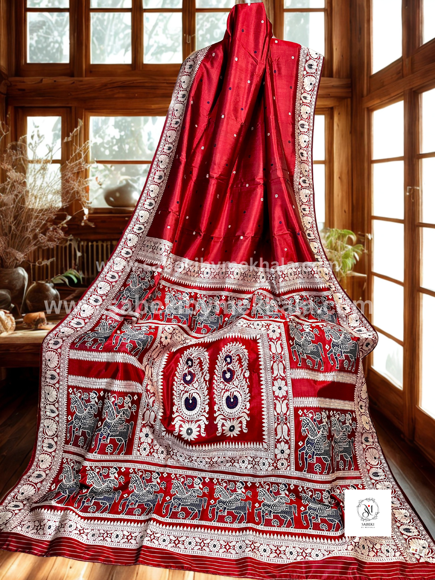 Burnt Red Nilkor Motif Revival from 17th Century: Ode to the Indigo revolution