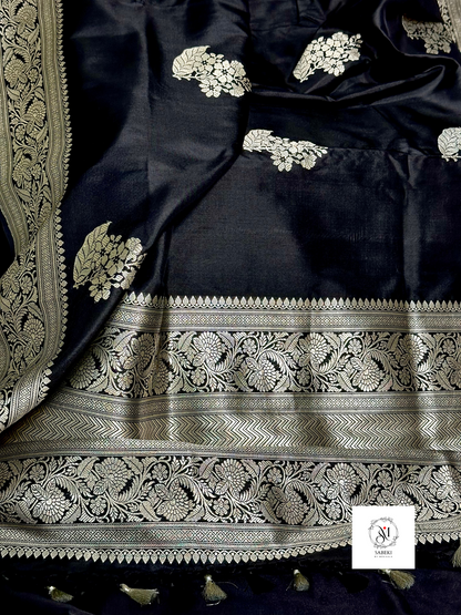 Black-Silver Kaduwa Katan Banarasi