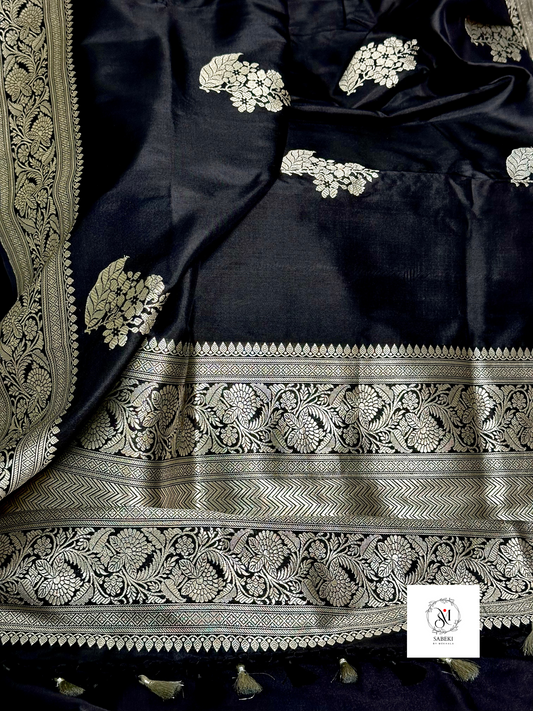 Black-Silver Kaduwa Katan Banarasi