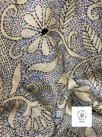 Spray painted reverse Tussar Kantha