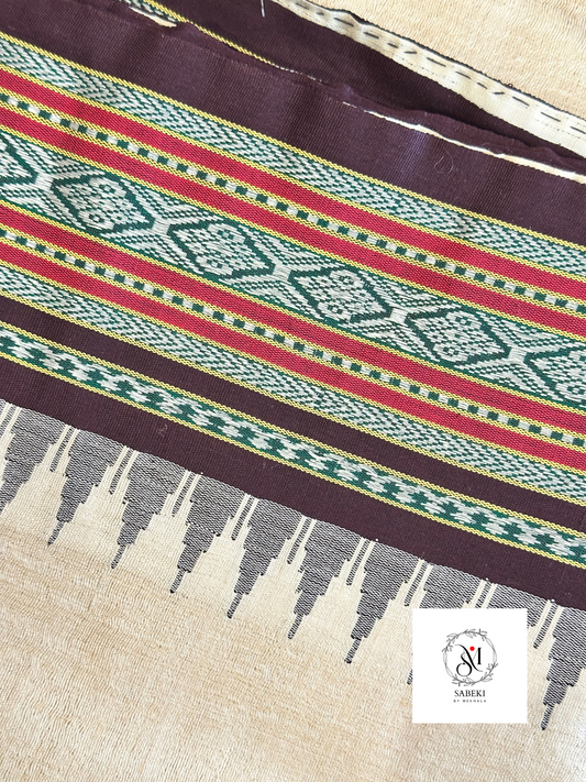 Vibarbha Karvati Kinar with brown borders Tussar-3
