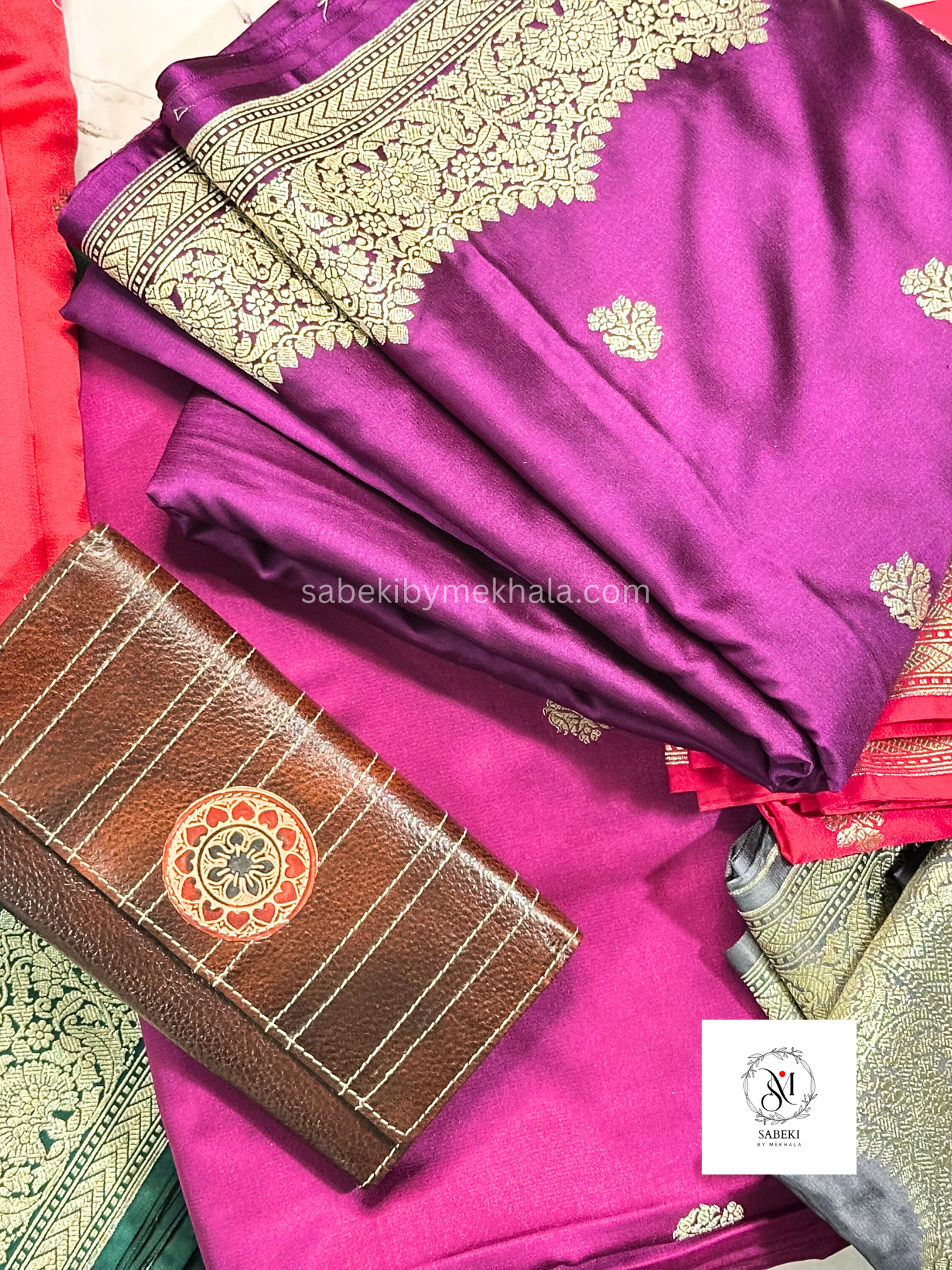 Mashru Katan Banarasi (purple Jamun Color)