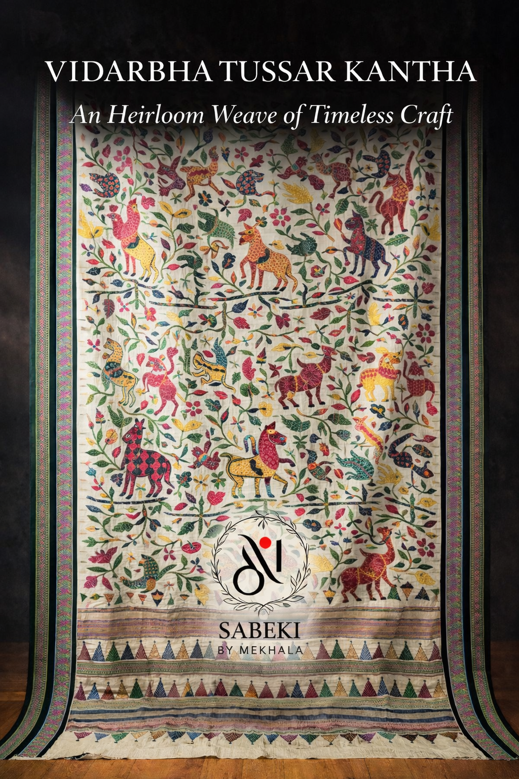 Vidarbha Tussar Kantha-Shikargah