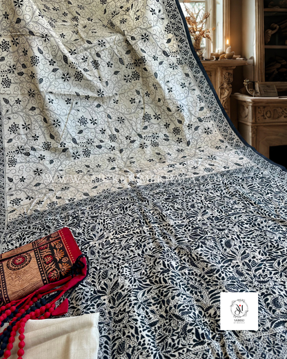 Nokshi Kantha by Takdira Begum-5 (Off-White Body, Black Threads)