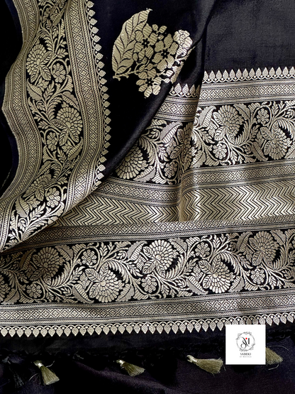 Black-Silver Kaduwa Katan Banarasi