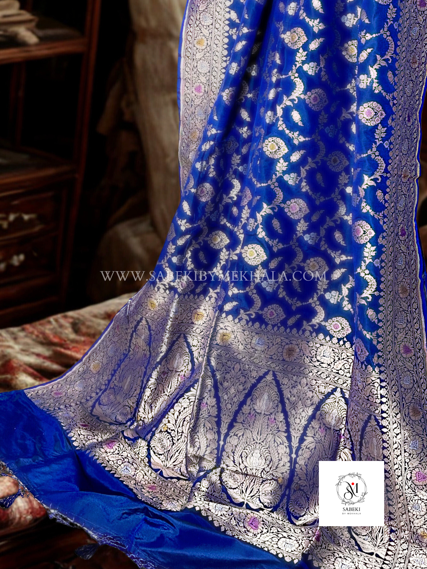 The Blue jaal  Minakari Katan Banarasi