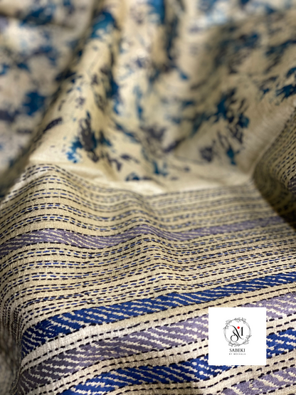 Spray painted reverse Tussar Kantha