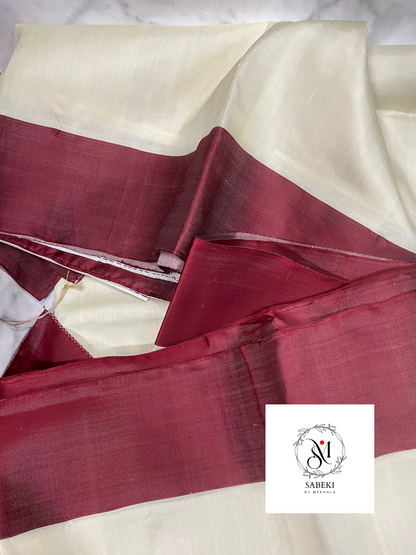 Off white and Maroon border Kodial Gorod-8