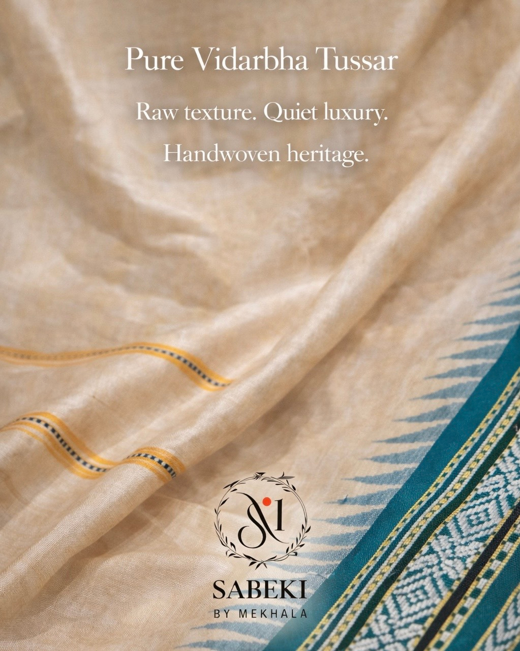 Vibarbha Karvati Kinar with Red and Green borders Tussar