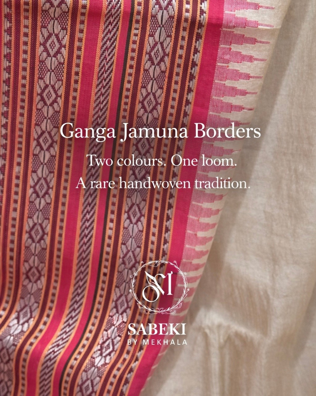 Vidarbha Karvati Kinar with Rani Pink and Firoza Ganga-Jamuna Border