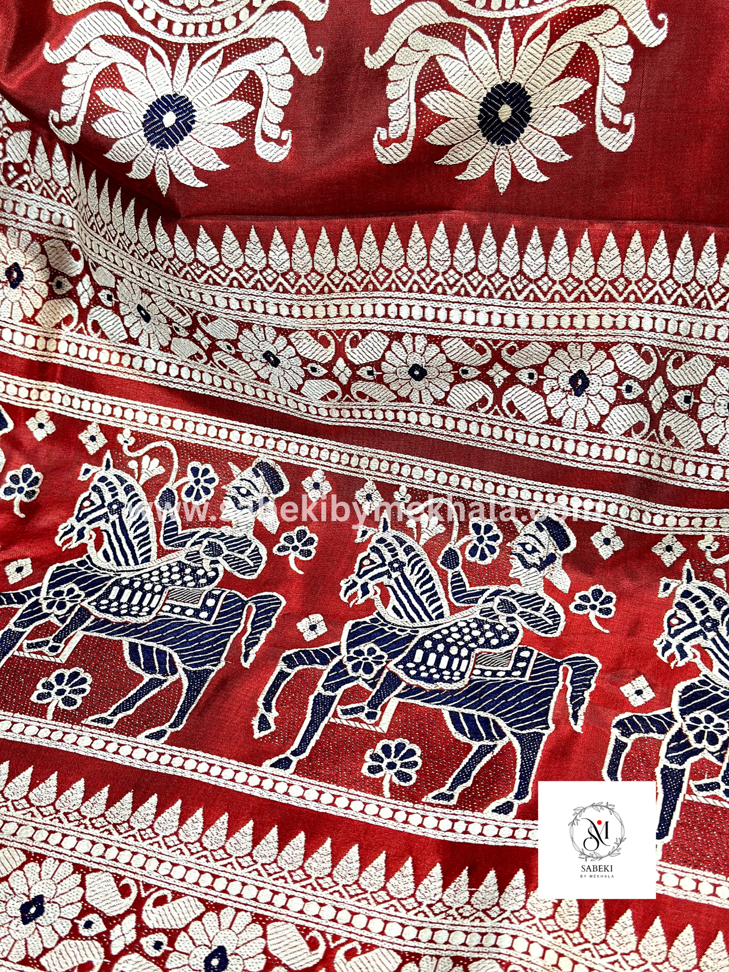 Burnt Red Nilkor Motif Revival from 17th Century: Ode to the Indigo revolution