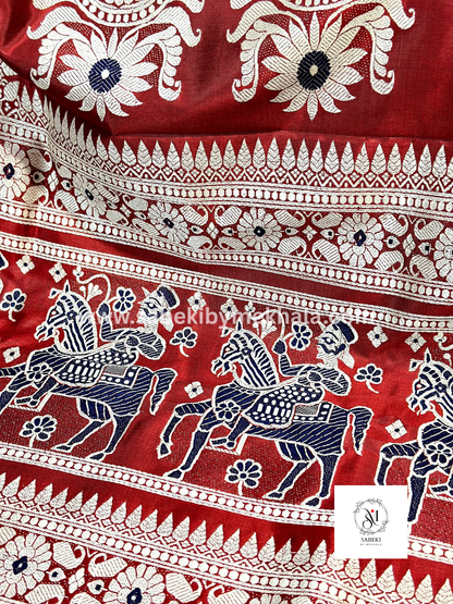 Burnt Red Nilkor Motif Revival from 17th Century: Ode to the Indigo revolution