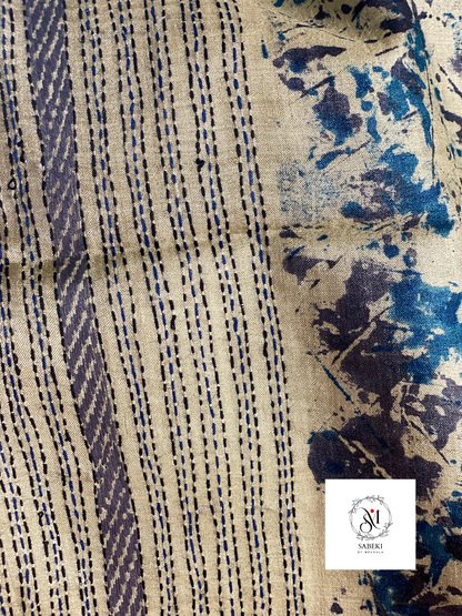 Spray painted reverse Tussar Kantha