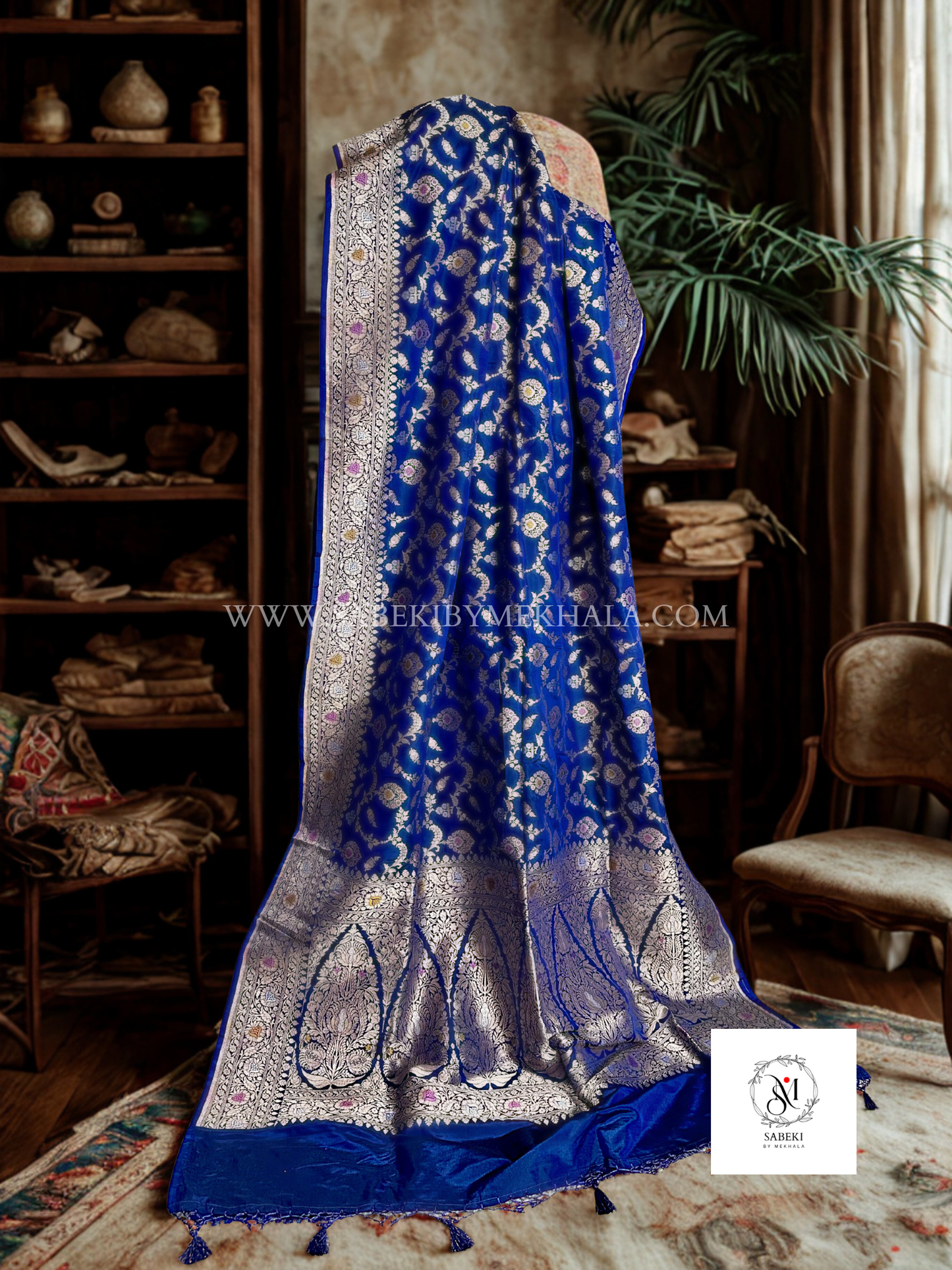The Blue jaal  Minakari Katan Banarasi